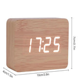 Wooden LED Digital Alarm Clock with Temperature Display & Night Light (4 colours available)