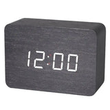 Wooden LED Digital Alarm Clock with Temperature Display & Night Light (4 colours available)